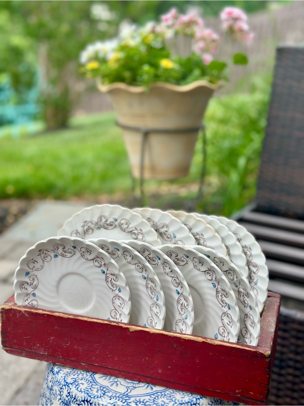Johnson Brothers Encore Ironstone 10 Pc Lot Saucers Bread Plates Vintage
